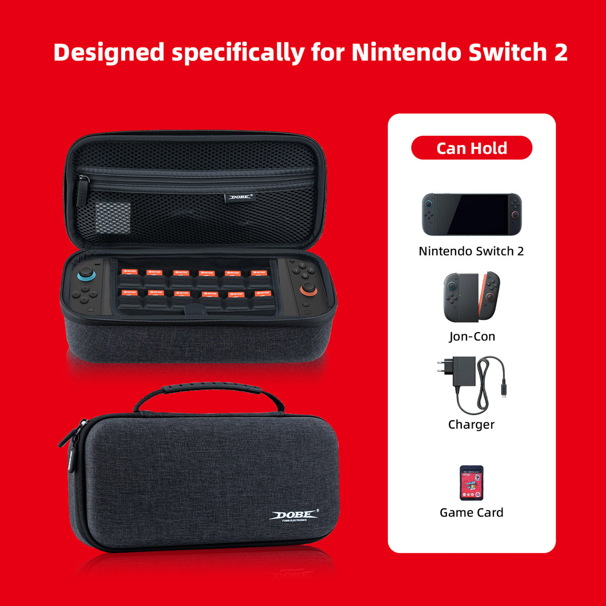 DOBE Storage Case for Nintendo Switch 2-Dark Gray(TNS-3176