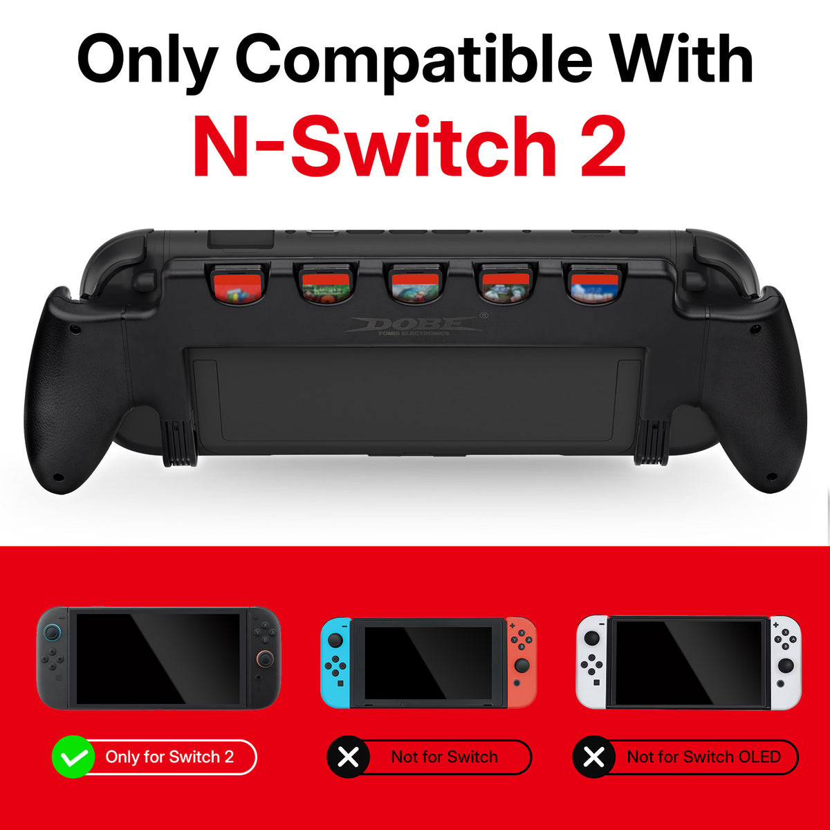 DOBE Console Grip with Game Cards Storage for Nintendo Switch 2