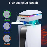Upper Cooling Fan with RGB Lighting for PS5-White(SY-P5-658)(Not for PS5 Slim)