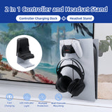 Honcam 2 In 1 Controller Charging Stand with Headset Hanger for PS5 Edge/Dualsense Controller(HC-A3729)