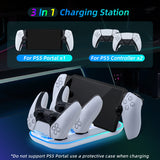 Ipega 3 In 1 Charging Station for PS5 Portal/PS5 Controller-White(PG-P5P03)