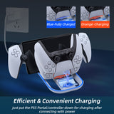 Ipega 3 In 1 Charging Station for PS5 Portal/PS5 Controller-White(PG-P5P03)