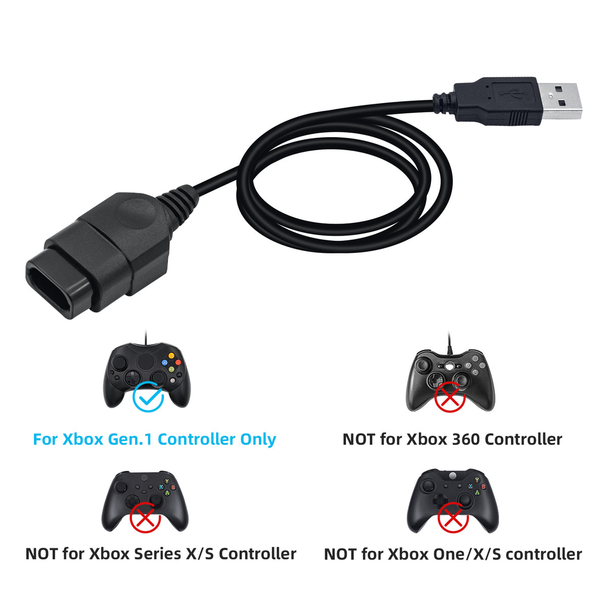 Xbox Controller To PC USB Convert Cable - Main Image