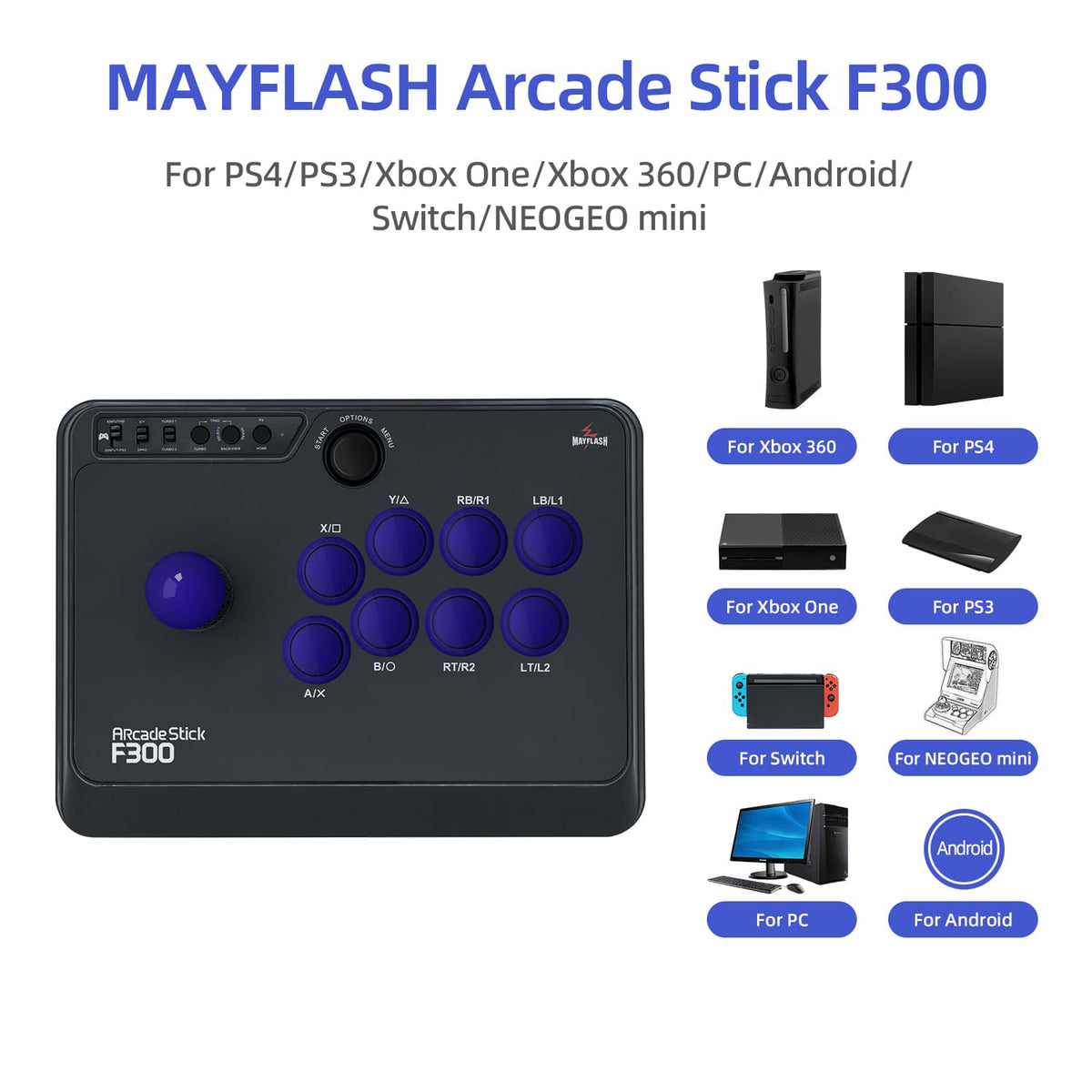 May Flash - Joystick Arcade Ps3 Xbox One/360 PC y Switch 