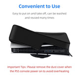 Dust Cover for PS5 Game Console - Black(Not for PS5 Slim)