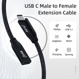 0.6M USB 3.1 10Gbps Type-C Extension Cable for Nintendo Switch/Switch OLED/Oculus Quest/Oculus  Quest 3/Laptop
