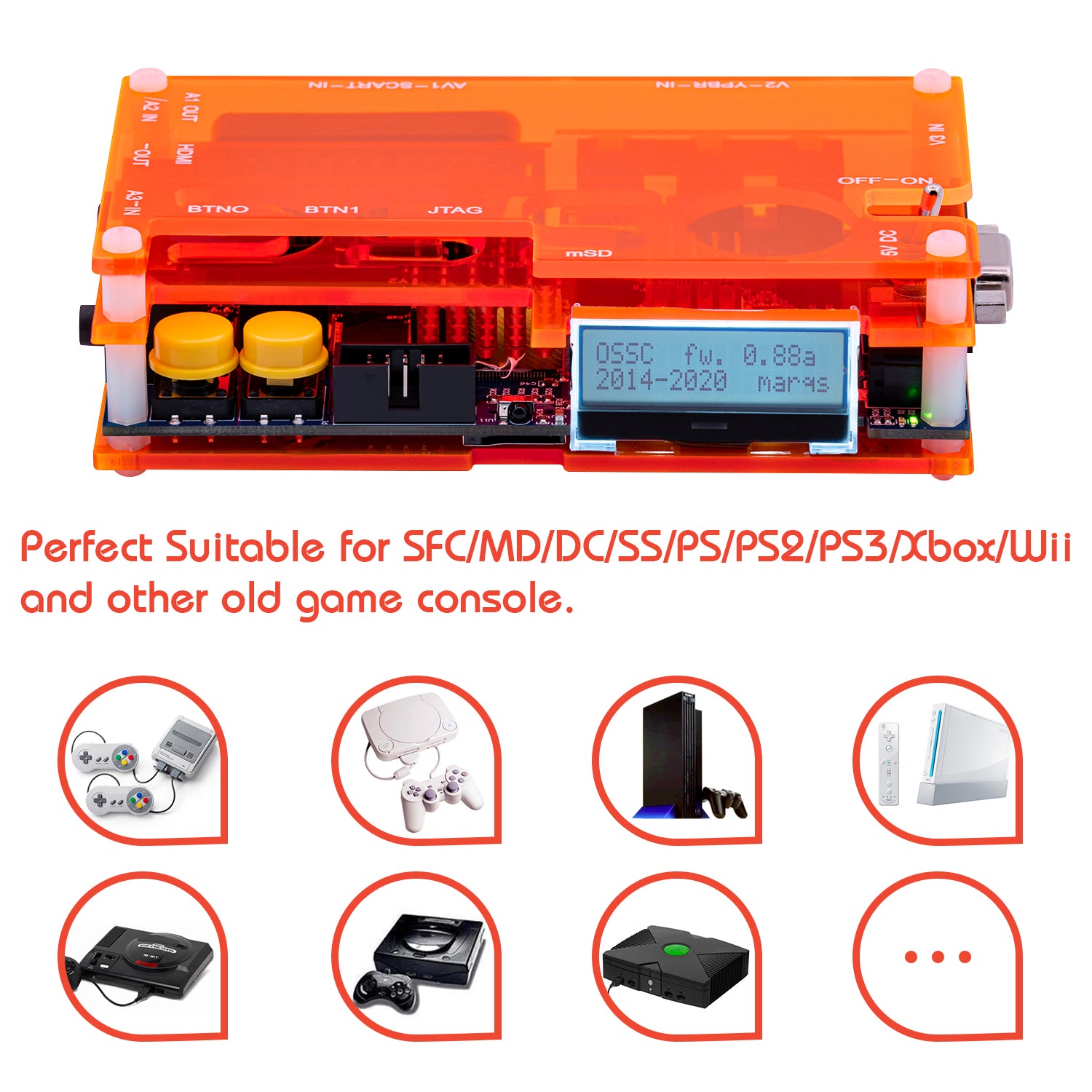 OSSC SCART Component VGA to HDMI Open Source Scan Converter v1.6