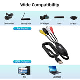 USB 2.0 Audio Video Capture Card Device Converter for Mac/PC/ Windows/Android