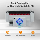 DOBE Dock Cooling Fan with Game Card Storage for Nintendo Switch OLED-White (TNS-1155)