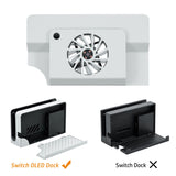 DOBE Dock Cooling Fan with Game Card Storage for Nintendo Switch OLED-White (TNS-1155)
