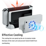 DOBE Dock Cooling Fan with Game Card Storage for Nintendo Switch OLED-White (TNS-1155)