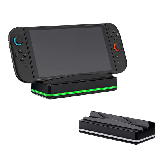 Led Light Charging Dock with USB Hubs Cooling Fan for NS2-Black(SY-NS2-626)
