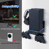 Wall-mounted Color Changing Cooling Stand with 3 Hooks for Xbox Series X-Black(SY-XSX-898)
