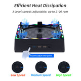 Wall-mounted Color Changing Cooling Stand with 3 Hooks for Xbox Series X-Black(SY-XSX-898)
