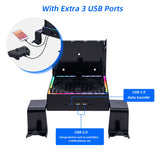 Wall-mounted Color Changing Cooling Stand with 3 Hooks for Xbox Series X-Black(SY-XSX-898)