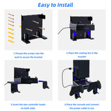 Wall-mounted Color Changing Cooling Stand with 3 Hooks for Xbox Series X-Black(SY-XSX-898)