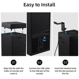 Ipega PWM RGB Cooling Fan with Headset Hanger Mount for Xbox Series X-Black(PG-XBX026A)