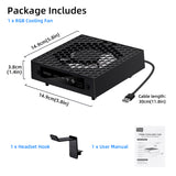 Ipega PWM RGB Cooling Fan with Headset Hanger Mount for Xbox Series X-Black(PG-XBX026A)