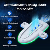 DOBE Multifunctional RGB Charging Dock for PS5 Slim-White(TP5-3528)
