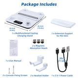 DOBE Multifunctional Cooling Charging Stand for PS5 Pro/PS5/New PS5/PS VR2 Controller-White (TP5-3550)