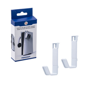 JYS 2 Pack Controller and Headset Hanger Mount for PS5/New PS5-White(JYS-P5180)