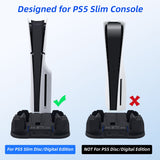 PGTECH Multifunctional Charging Dock with Disc Rack for PS5 Slim Disc/Digital Edition-Black(GP-521)