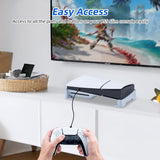 PGTECH Horizontal Base Stand for PS5 PRO Slim DE/UHD Gaming Console-White(GP-525)