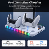 DOBE Multifunctional RGB Cooling Stand with Headphone Hook for PS5/PS5 Slim Console-White(TP5-3557)