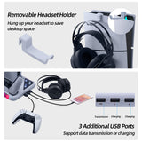 DOBE Multifunctional RGB Cooling Stand with Headphone Hook for PS5/PS5 Slim Console-White(TP5-3557)