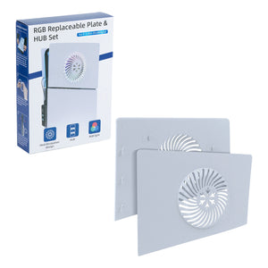 Iplay RGB Replacement Faceplate and Hub Set for PS5 Slim Disc/Digtial Edition-White(HBP-558)