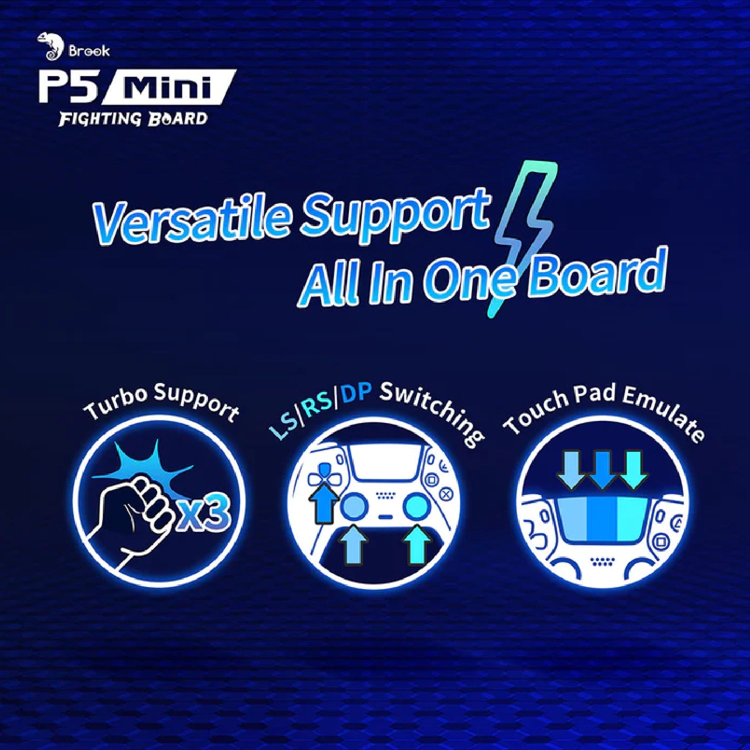 Brook P5 Mini Fighting Board for PS5 Fighting Games/PS4/PS3