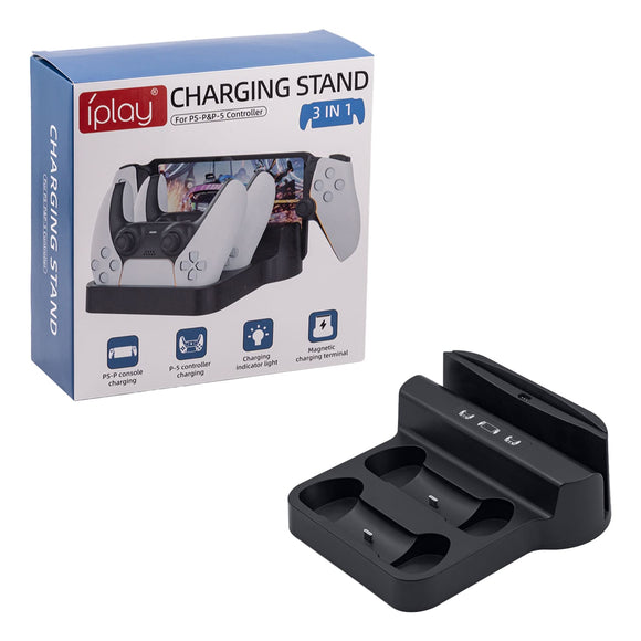 Iplay Charging Stand for PS5 Portal/PS5 Controller-Black(HBP-557)