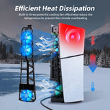 DOBE 3 In 1 Kit RGB Cooling Fan with Stand and Headset Hanger for PS5 Slim Console(TP5-3538D)