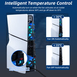 DOBE 3 In 1 Kit RGB Cooling Fan with Stand and Headset Hanger for PS5 Slim Console(TP5-3538D)