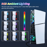 DOBE 3 In 1 Kit RGB Cooling Fan with Stand and Headset Hanger for PS5 Slim Console(TP5-3538D)