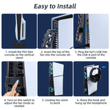 DOBE 3 In 1 Kit RGB Cooling Fan with Stand and Headset Hanger for PS5 Slim Console(TP5-3538D)