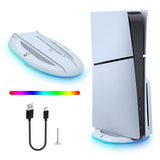 Ipega Universal RGB Vertical Stand for PS5 Pro PS5 Slim DE/UHD Gaming Console-White(PG-P5S035SA)