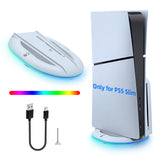 Ipega Universal RGB Vertical Stand for PS5 Pro PS5 Slim DE/UHD Gaming Console-White(PG-P5S035SA)