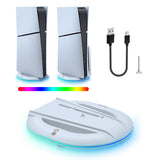 Ipega Universal RGB Vertical Stand for PS5 Pro PS5 Slim DE/UHD Gaming Console-White(PG-P5S035SA)