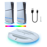 Ipega Universal RGB Vertical Stand for PS5 Pro PS5 Slim DE/UHD Gaming Console-White(PG-P5S035SA)
