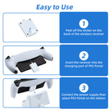 PGTECH Wireless Charger with MCU Temperature Control for PS5 Portal Console-White(GP-530)