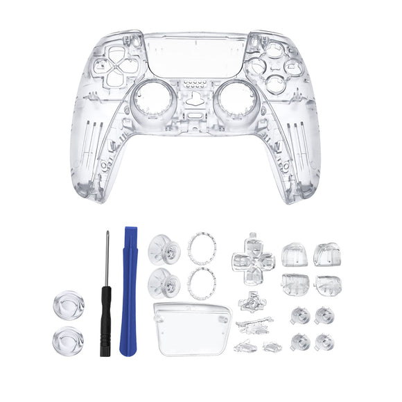 Transparent Case with Replacement Push Button Set for PS5 BDM-010 Controller