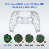 Transparent Case with Replacement Push Button Set for PS5 BDM-010 Controller