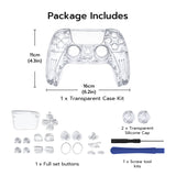 Transparent Case with Replacement Push Button Set for PS5 BDM-010 Controller