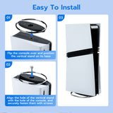 Universal Upright Circular Base Stand for PS5 Pro/PS5 Slim/PS5 UHD Disc/Digital Consoles (Silver)