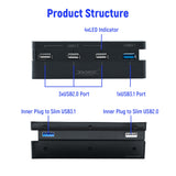DOBE USB Hub for PS4 Slim Gaming Console - Black (TP4-821)