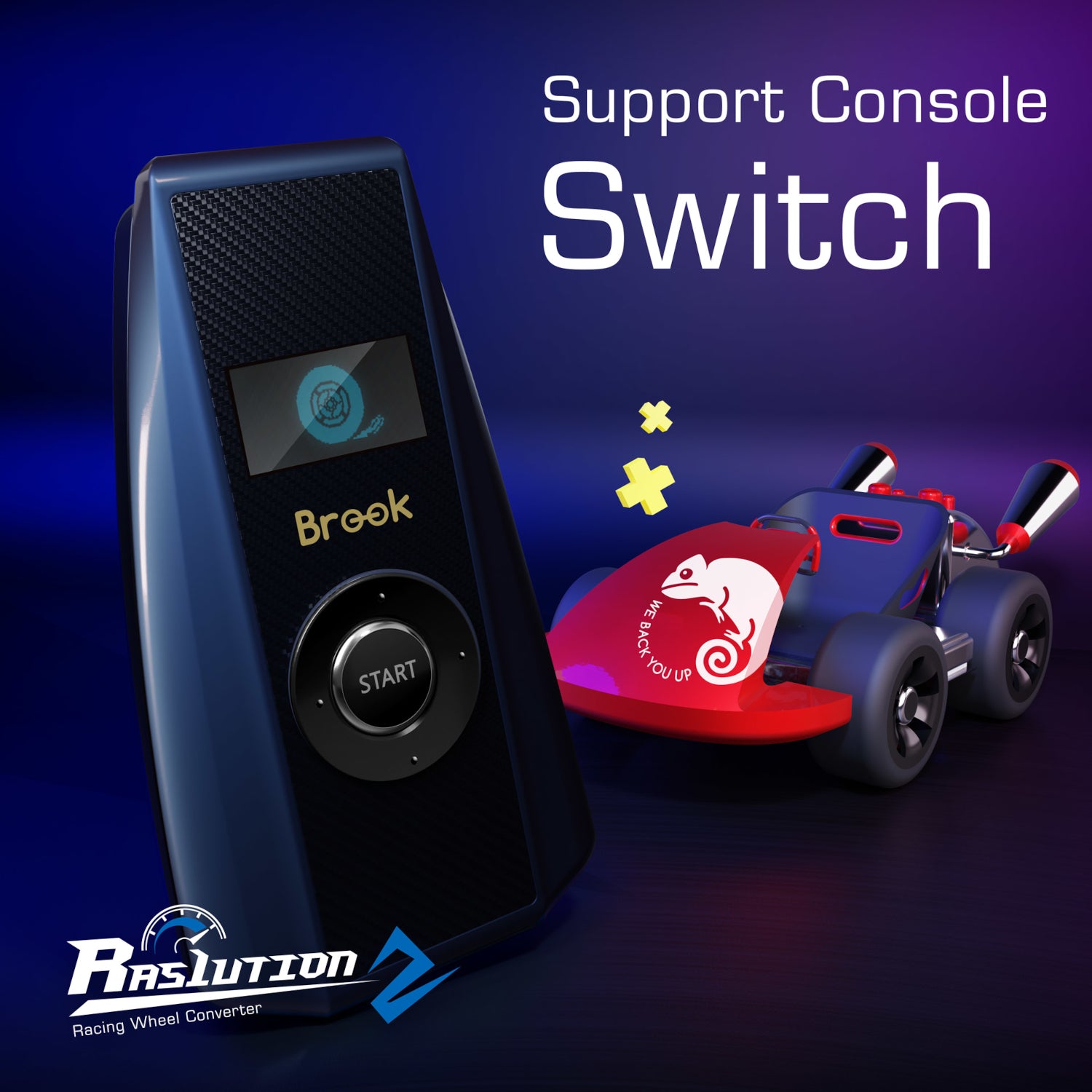 Brook Raslution Adapter Brook Raslution 2 Racing Wheel Converter for PS5/PS4/PS3/Nintendo Swit ...