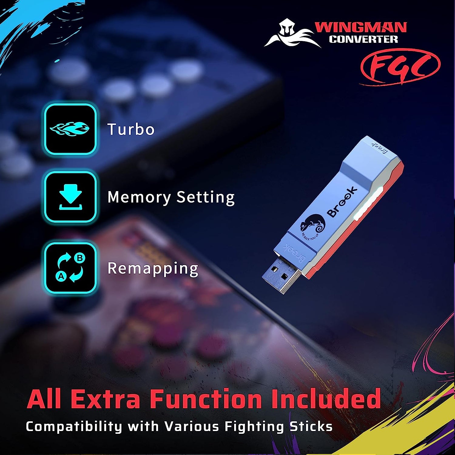 その他 Brook Wingman FGC Fighting Stick Converk Brook Wingman FGC PS5/PS4/PS3/Xbox One/Xbox 360/Switch Wired