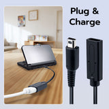 Type-C Female to 3DS Charging Cable - Black
