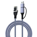2-in-1 USB/TYPE-C to RJ45 Network Cable - 2 Meters